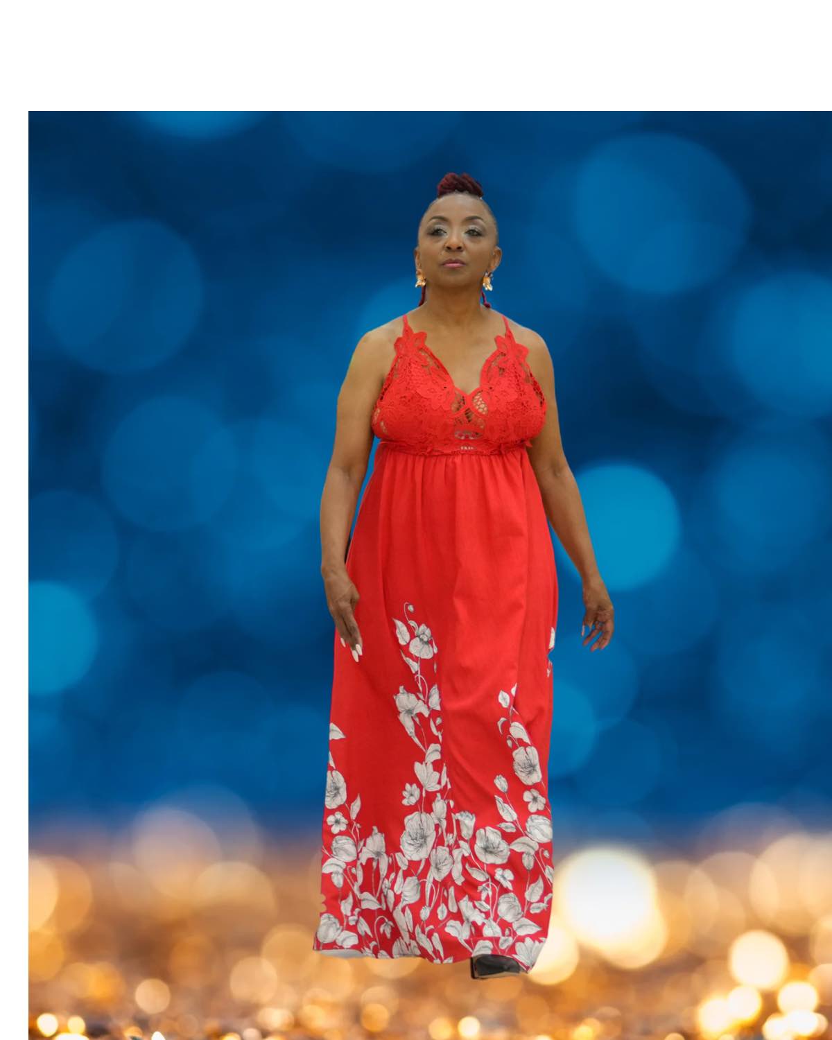 Lace top maxi dress