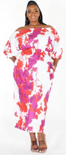Load image into Gallery viewer, Pink ￼Caribbean Plus Size Dress

