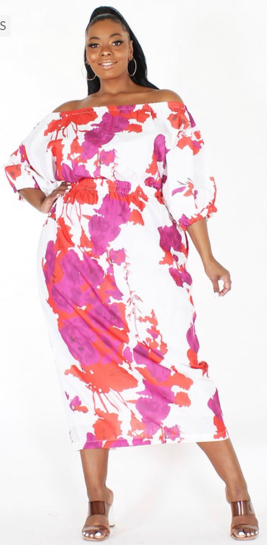 Pink Caribbean Plus Size Dress
