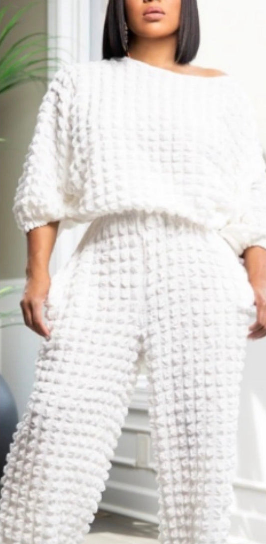 Ivory Luxe Texture Lounge Set