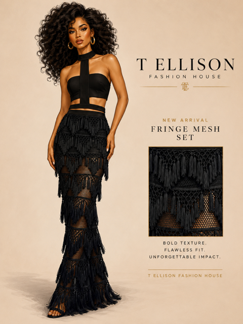 Midnight Fringe Mesh Set