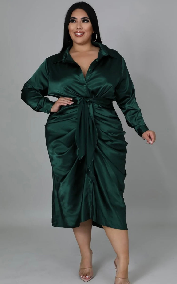 Krystal plus size dress green